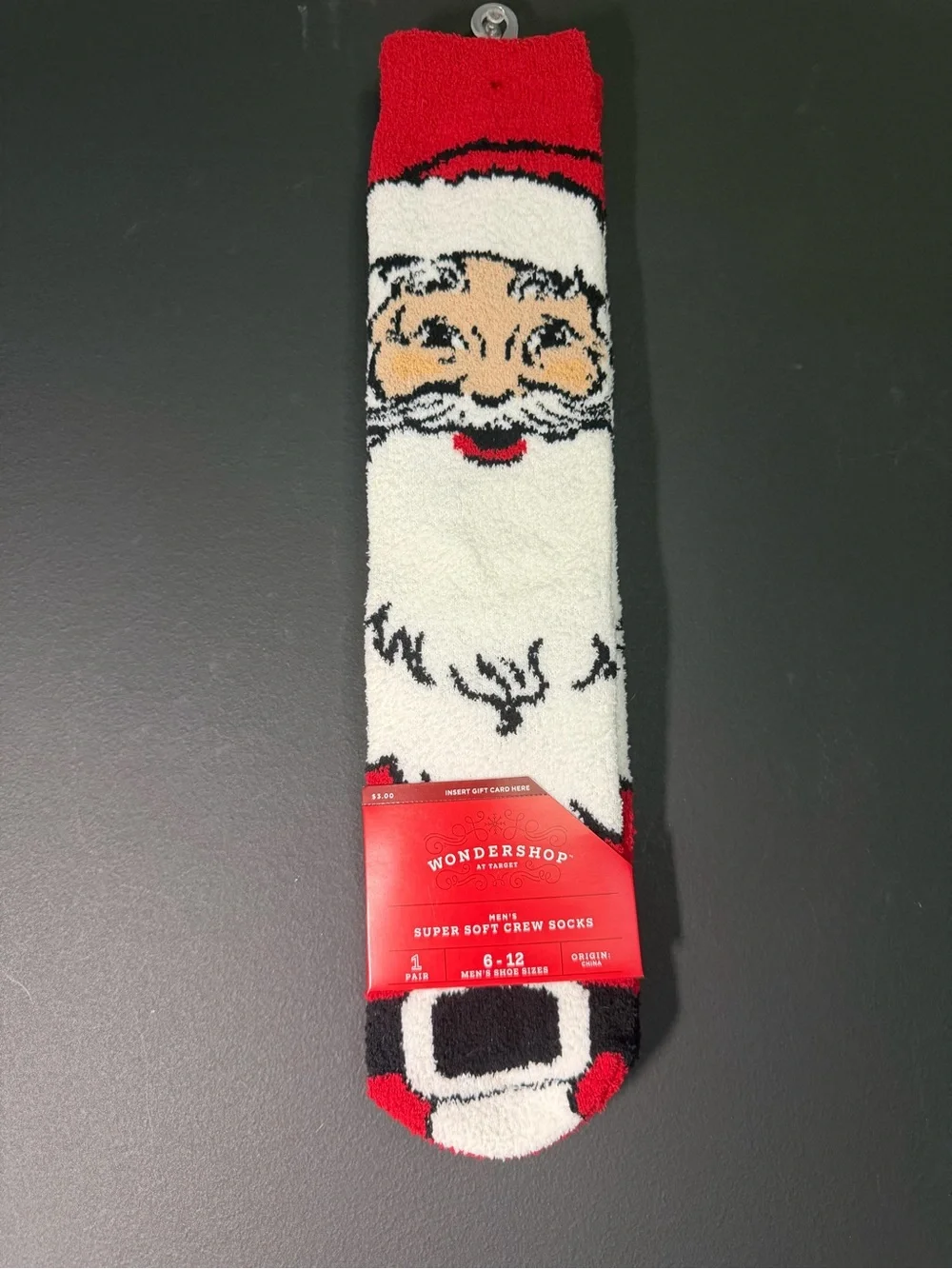 Wondershop Santa Face Cozy Crew Socks - NWT